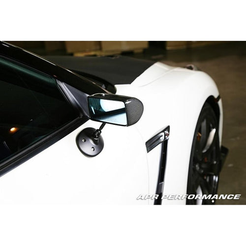 Karbonové zrkadlá APR Formula GT3 pre Nissan GT-R R35 – čierne, wide angle