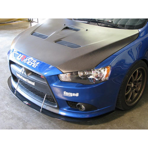 Karbonový predný splitter APR pre Mitsubishi Lancer Ralliart – vrátane montážnych tyčí