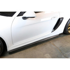 APR Carbon Fiber Side Skirt Extensions for Porsche Cayman GT4 (2015–2016)