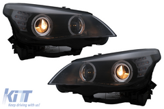 LED Angel Eyes lights BMW E60 E61 (2003-2007) Halogen – black, H7, E-MARK