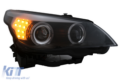 LED Angel Eyes lights BMW E60 E61 (2003-2007) Halogen – black, H7, E-MARK