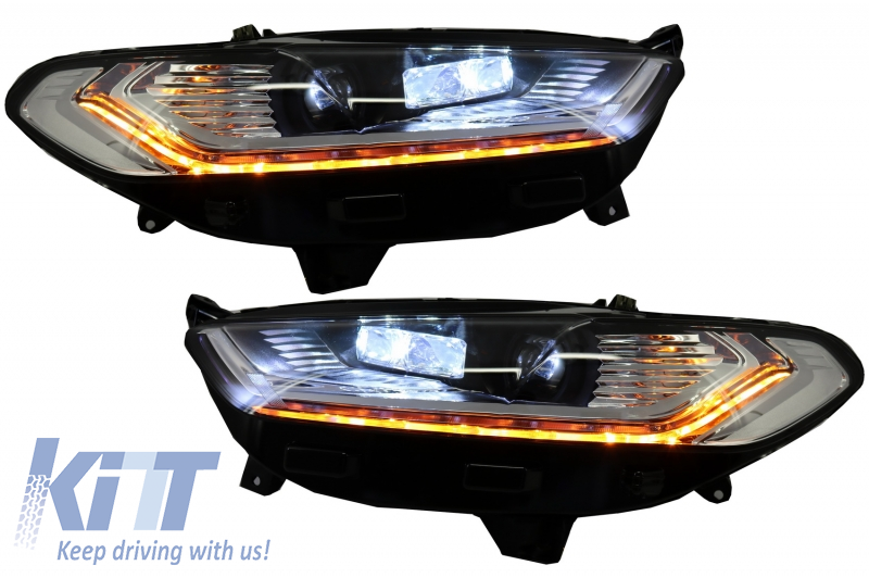 LED predné svetlá Ford Mondeo MK5 (2013–2016) sekvenčné smerovky Chrome