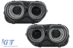 LED Black Front Headlights for Dodge Challenger (2015–2023) Dual Projector