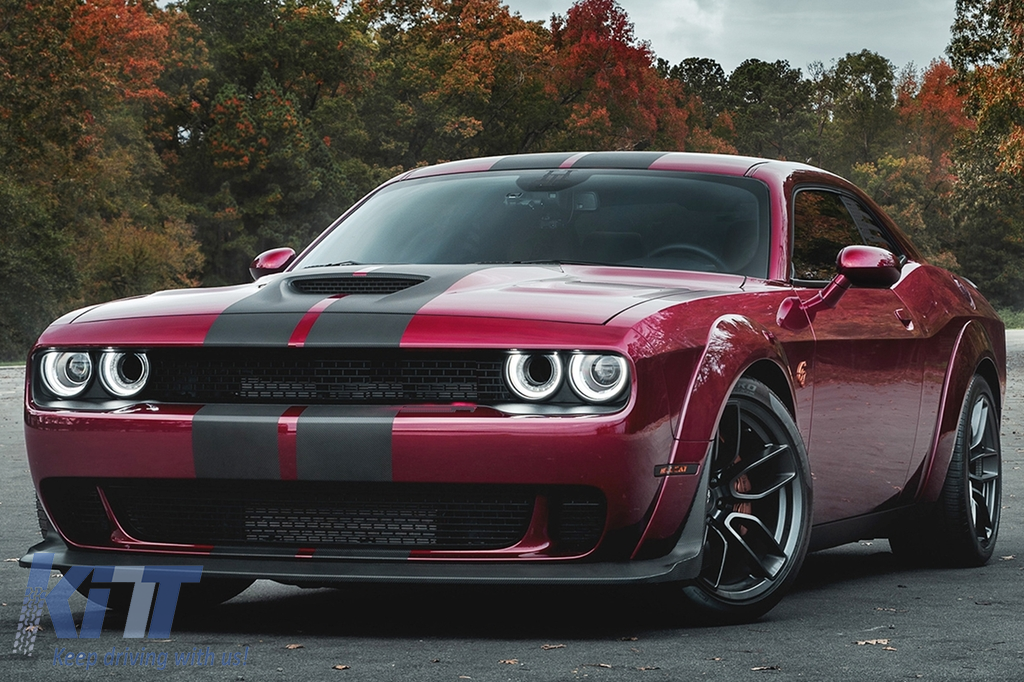LED Black Front Headlights for Dodge Challenger (2015–2023) Dual Projector
