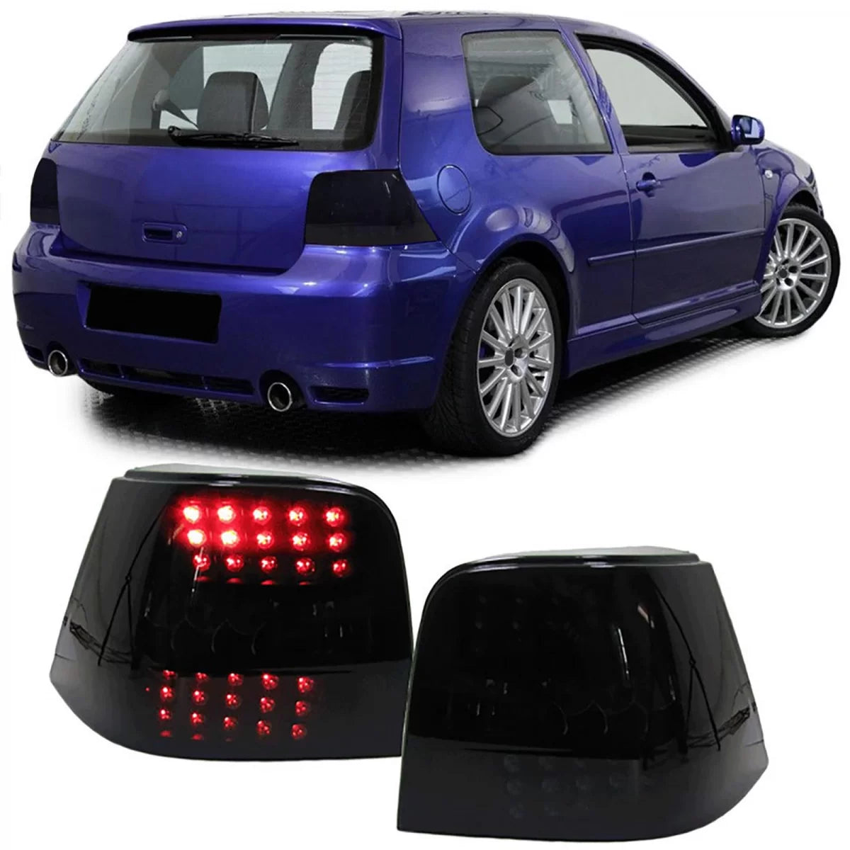 Zadné LED Svetlá VW Golf IV 4 Hatchback (1997-2003) - Black Smoke (Dymové)