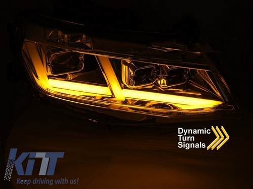 LED predné svetlá pre Chevrolet Camaro 2016–2018, chrómové prevedenie, DRL, dynamické smerovky, set ľavé a pravé