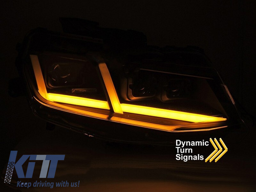 LED predné svetlá pre Chevrolet Camaro 2016–2018, čierne prevedenie, DRL, dynamické smerovky, set ľavé a pravé