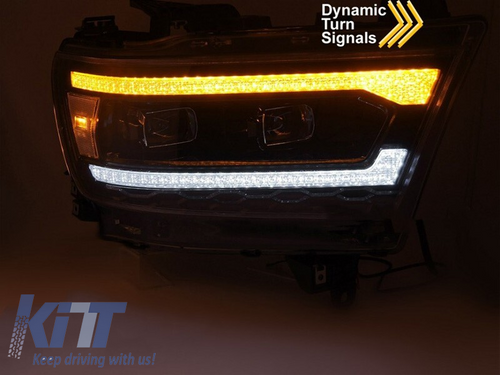 LED predné svetlá pre Dodge Ram 1500 (2019–2022) dynamické smerovky DRL Welcome