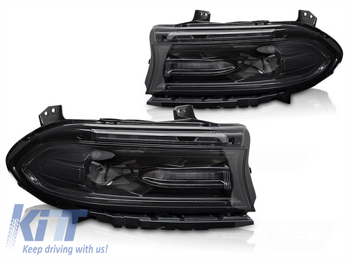LED predné svetlá pre Dodge Charger (2014–2023) čierne DRL