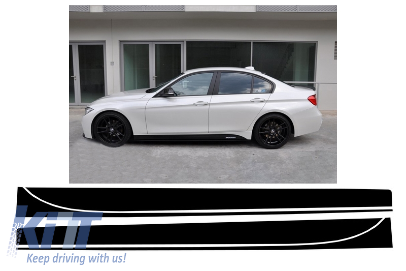 Bočné polepy M Performance Matte Black pre BMW 3 Series F30 F31 (2011+)