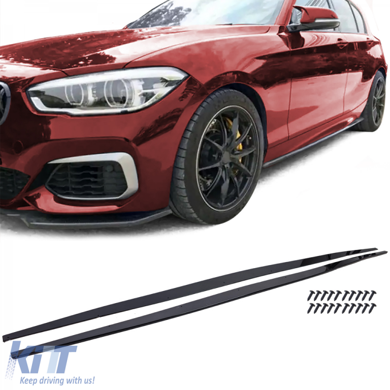Gloss Black Sill Extensions for BMW 1 Series F20 F21 LCI (2015–2019) M Sport