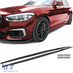 Gloss Black Sill Extensions for BMW 1 Series F20 F21 LCI (2015–2019) M Sport
