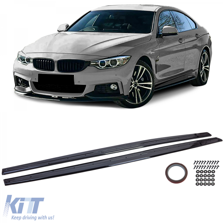 Prahové nástavce Gloss Black pre BMW 4 Series F32 F33 F36 (2013–2021) M Sport