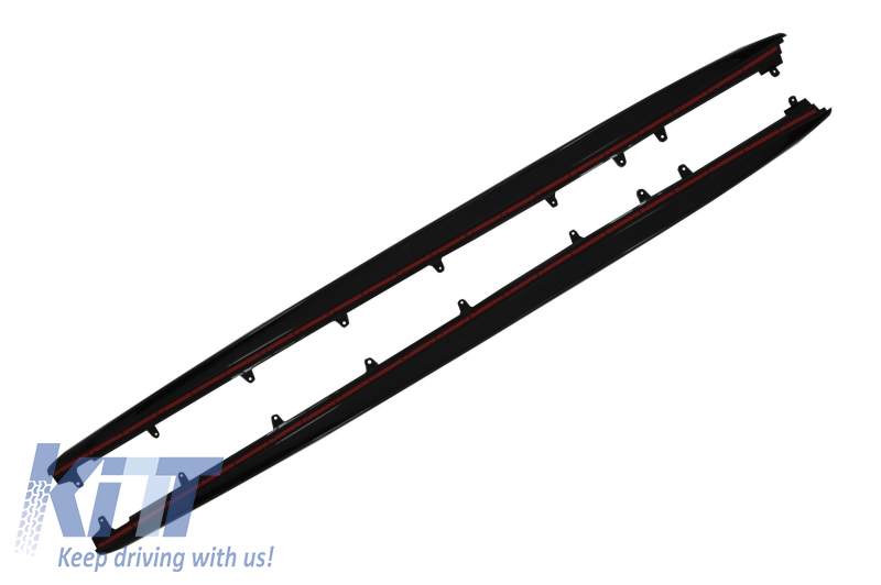 M Performance Piano Black Side Skirt Extensions for BMW 5 Series G38 (2017+ Long Wheelbase)