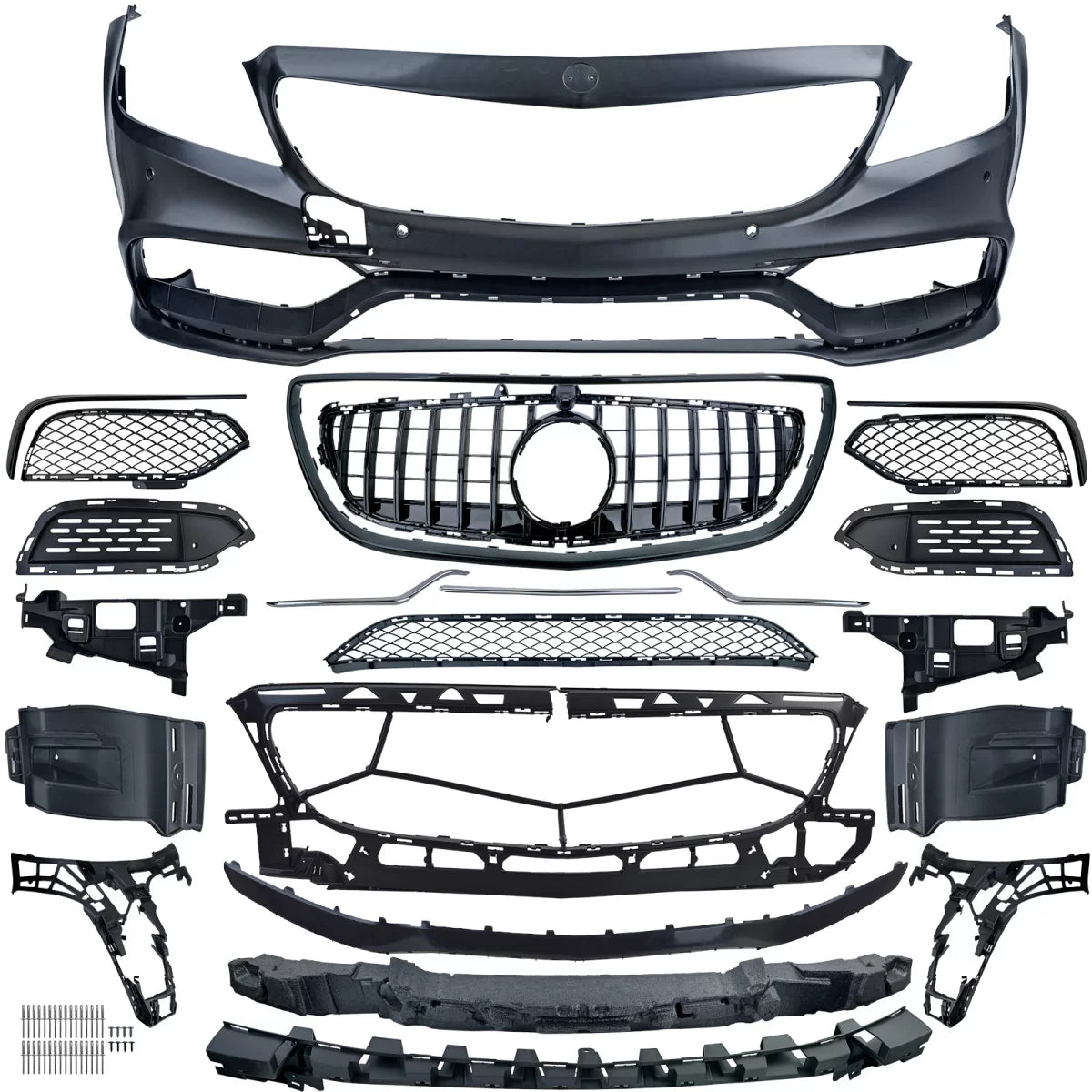 Kompletný športový Body Kit pre Mercedes CLS C218 / W218 Sedan (2011–2018) – GT Maska & Difúzor