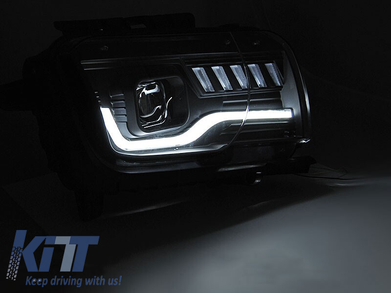 LED predné svetlá pre Chevrolet Camaro 2009–2013, čierne prevedenie, dynamické smerovky, set ľavé a pravé