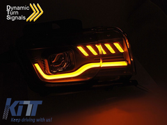 LED predné svetlá pre Chevrolet Camaro 2009–2013, čierne prevedenie, dynamické smerovky, set ľavé a pravé