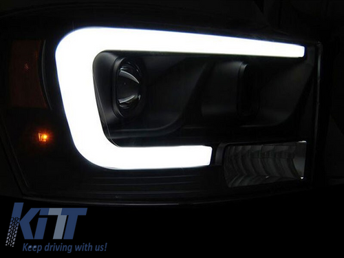 LED predné svetlá pre Dodge Ram (2006–2008) Tube Light čierne