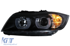 3D Angel Eyes Xenon svetlá BMW E90 E91 (2005-2008) – čierne, D1S, E6