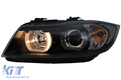 3D Angel Eyes Xenon svetlá BMW E90 E91 (2005-2008) – čierne, D1S, E6