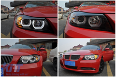3D Angel Eyes Xenon svetlá BMW E90 E91 (2005-2008) – čierne, D1S, E6