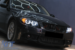 3D Angel Eyes Xenon svetlá BMW E90 E91 (2005-2008) – čierne, D1S, E6